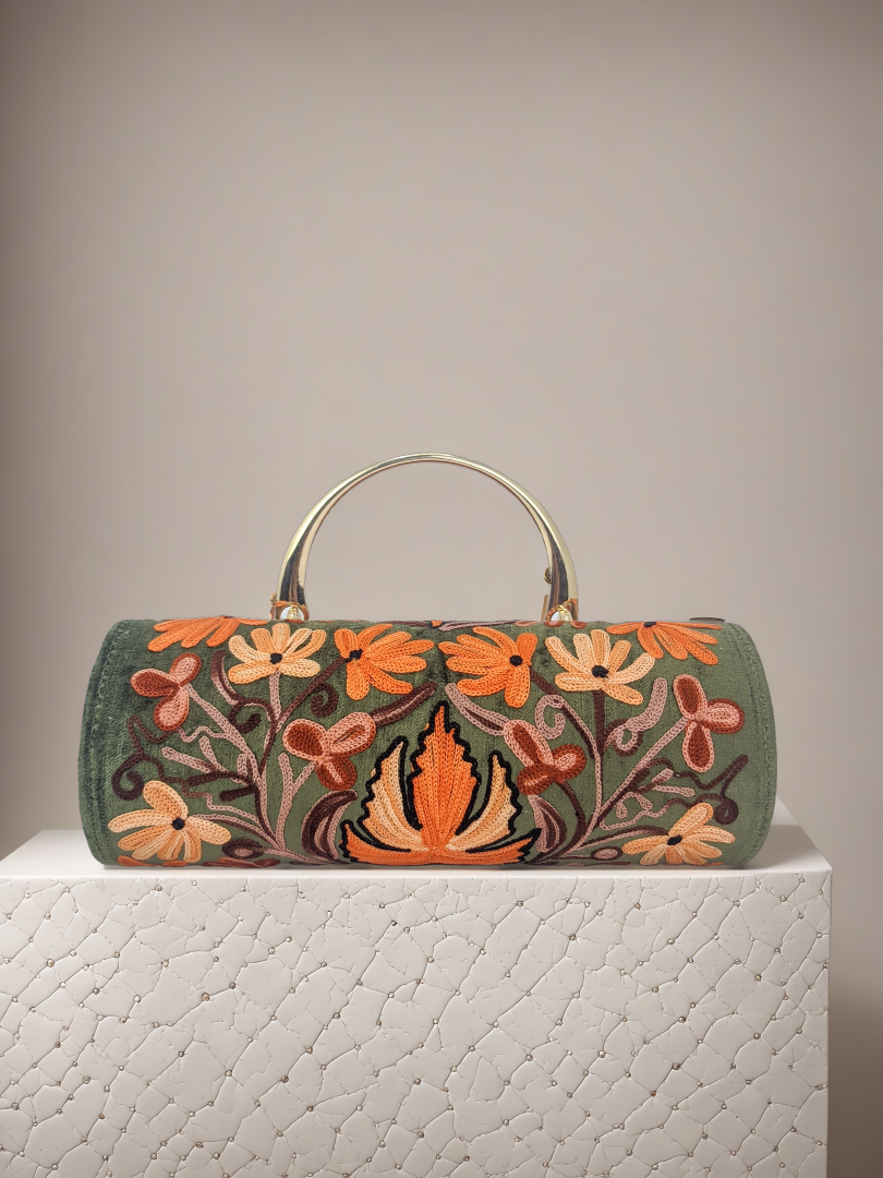 Handmade Embroidered Carry-On Duffle Minibag with Custom Monogram