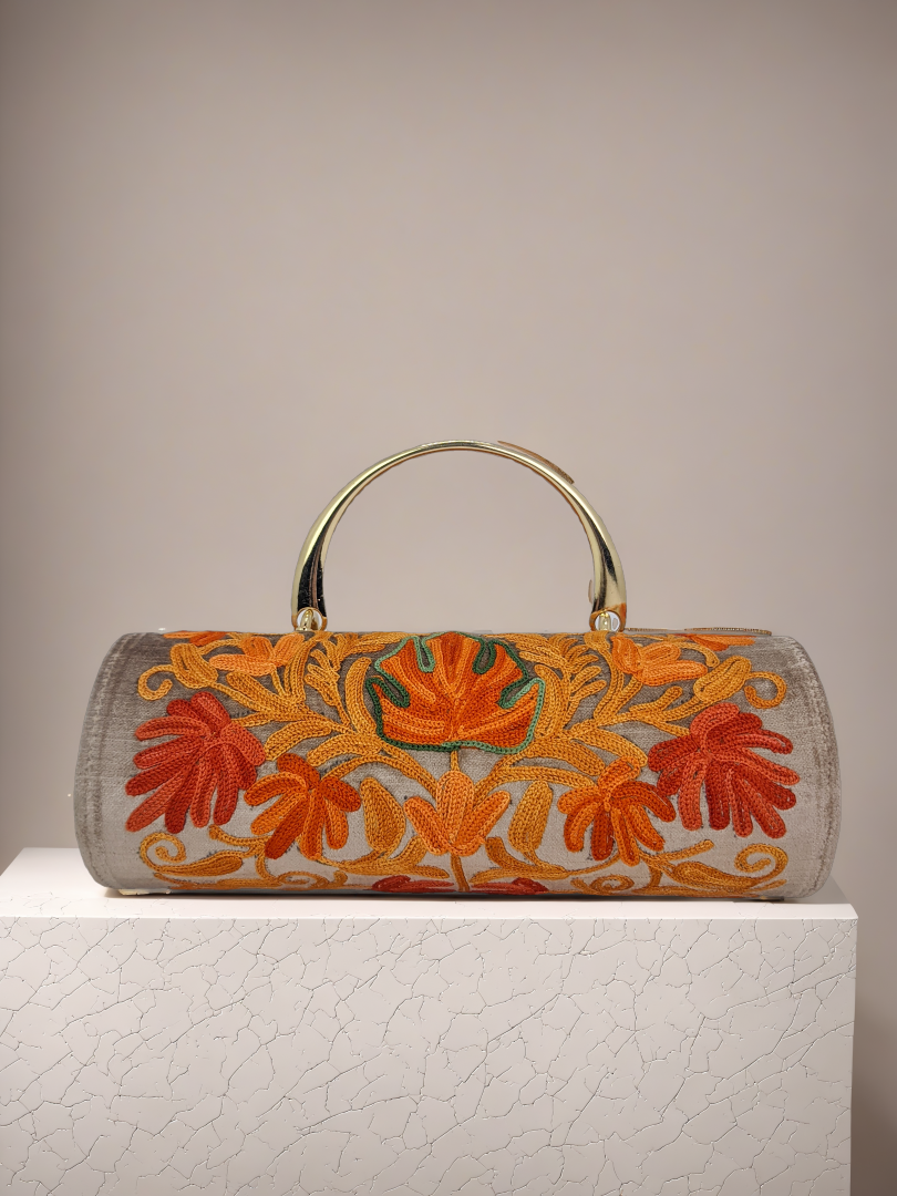 Handmade Embroidered Minibag with Rhinestones