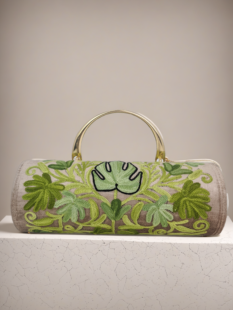 Handmade Embroidered Carry-On Duffle Minibag for Work