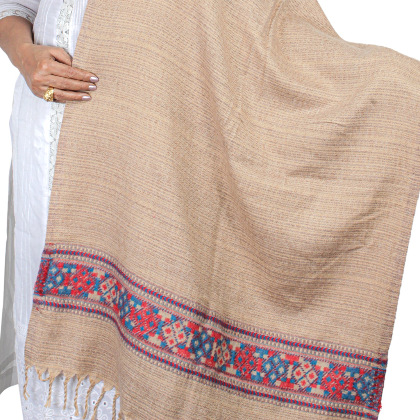 Handwoven Tibetan Shawl from Kashmir – Unique Craftsmanship