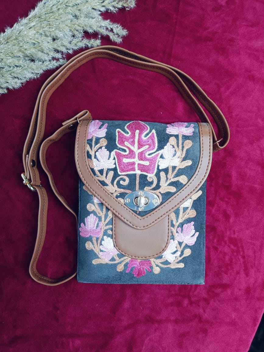 Chirpy Bloom Mobile cum Wallet Sling – Elegant Sling with Beautiful Floral Design for Mobile & Wallet
