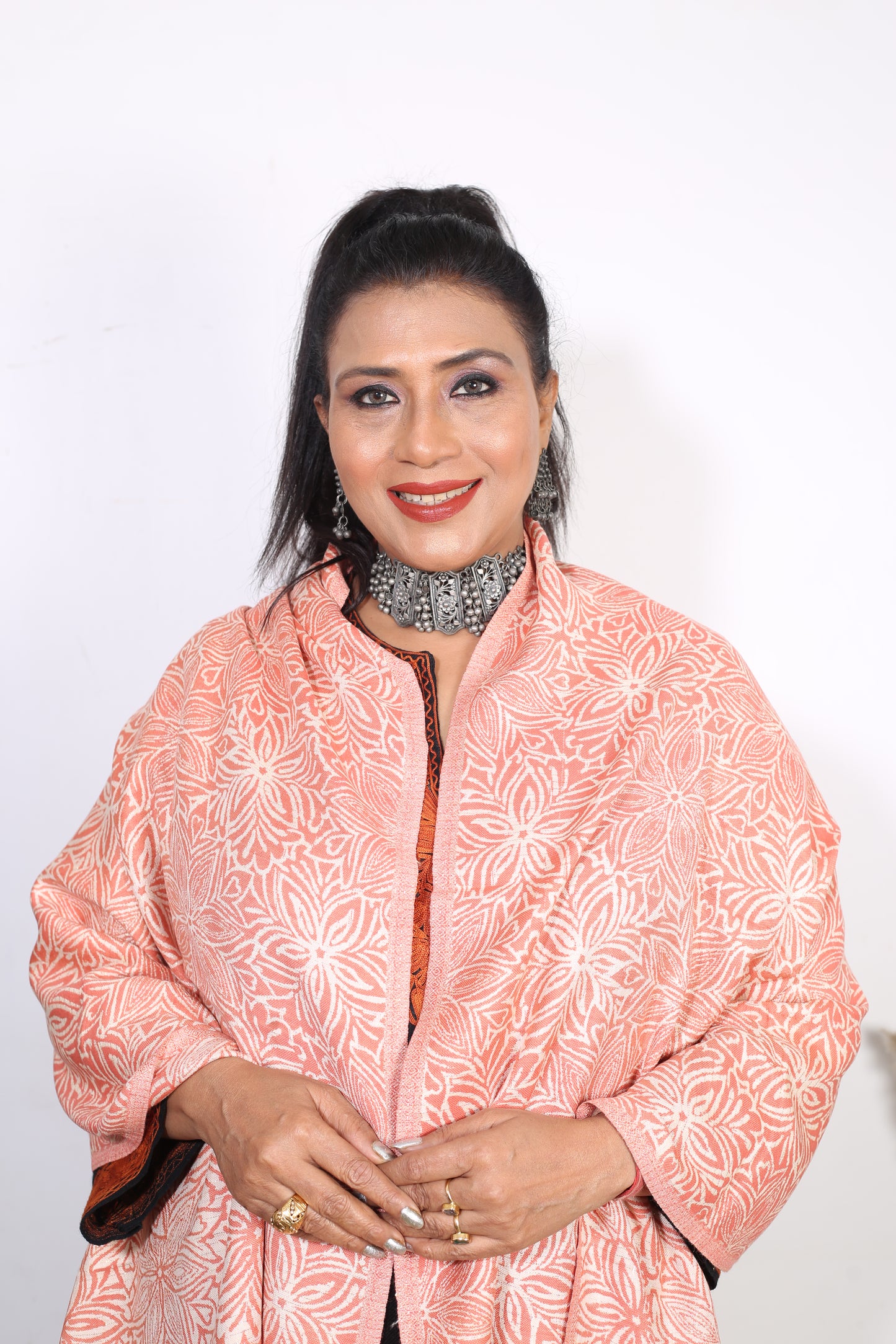 Burnt Orange Zari Stole – Premium Silk Wrap with Stunning Gold Thread Detailing