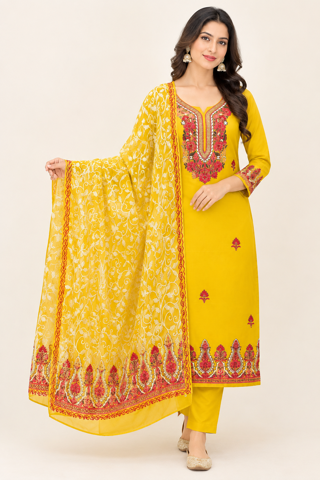 Women’s Mustard Georgette Suit | Elegant Ethnic Wear Collection