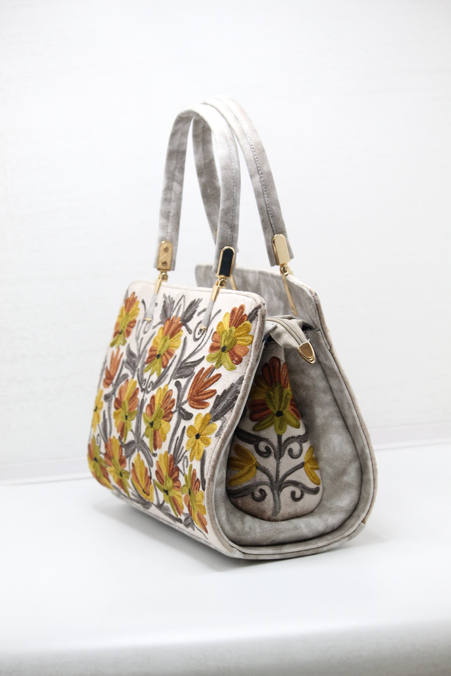 Floral Threads Embroidered Handbag