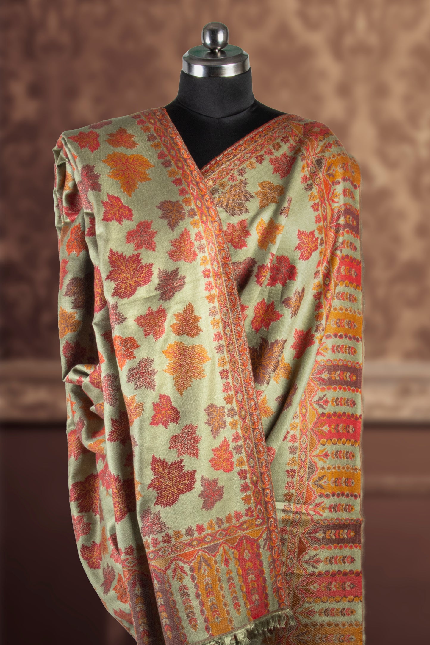 Chinar Patta Shawl – A Stunning Work of Art with Exquisite Kashmiri Hand Embroidery