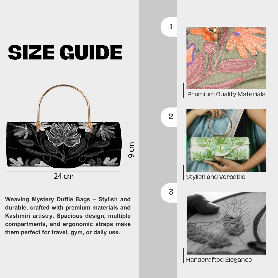 Duffle Bag – Fashionable Hand-Embroidered Mini Duffle for On-the-Go Style