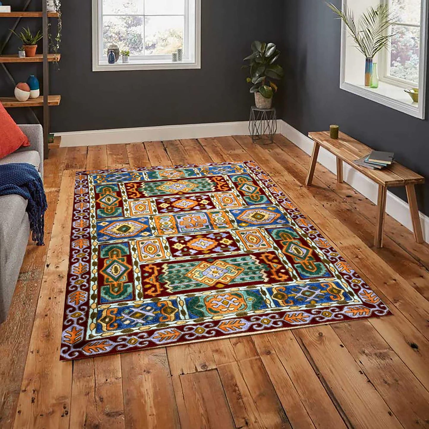 Block Design Multicolor Carpet