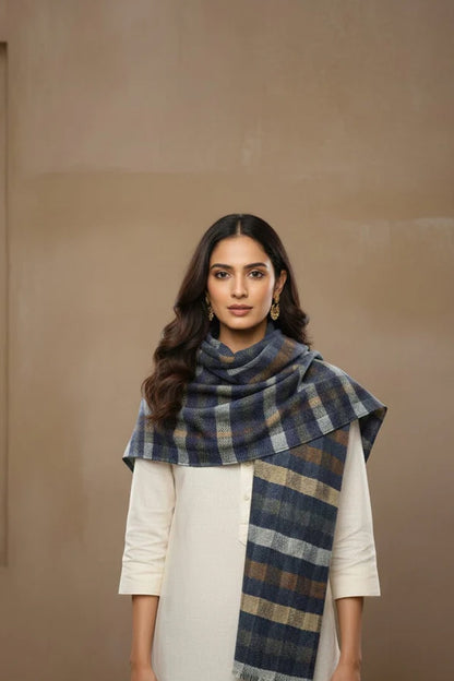 Multicolor Check Stole – Classic Pattern with Elegant Finish