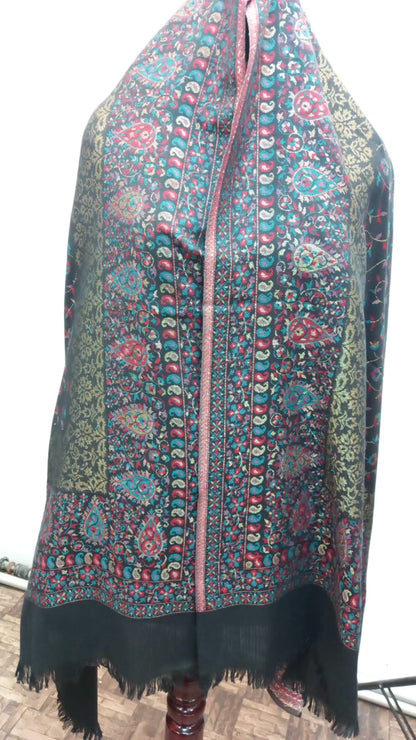 Black Kani Kat Zari Shawl – Handcrafted Elegance