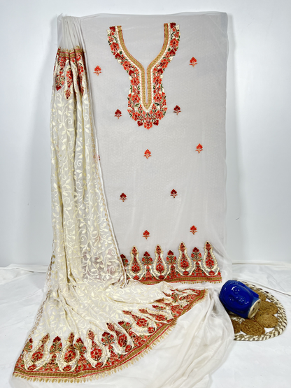 Shalimar Sheen: Kashmiri Embroidered Dress Material Unstitched