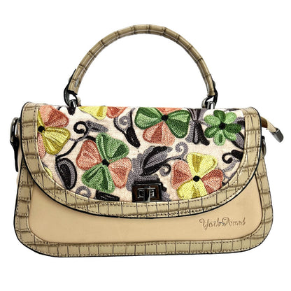 Blossoming Beauty: Embroidered Handbag