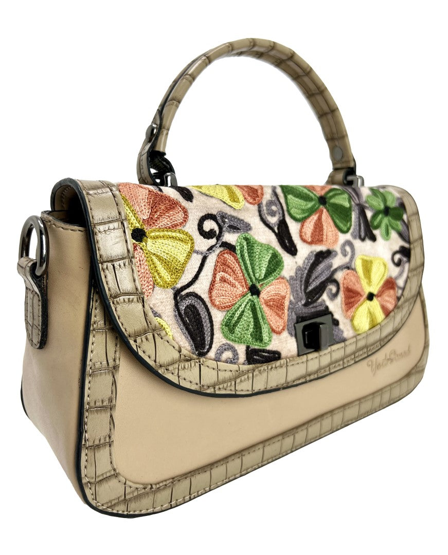 Blossoming Beauty: Embroidered Handbag