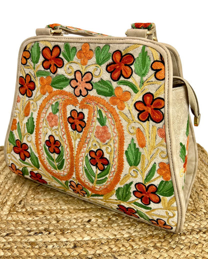 Vintage Charm: Hand Embroidery Handbag