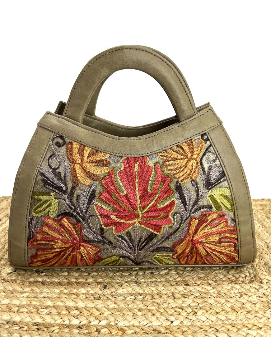 Hand Embroidery Handbag: Floral Fusion