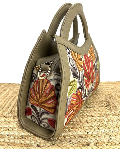 Hand Embroidery Handbag: Floral Fusion