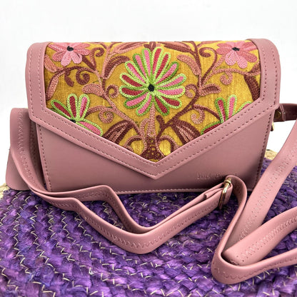 Handcrafted Embroidery Charm: Sling Handbag Handmade Elegance