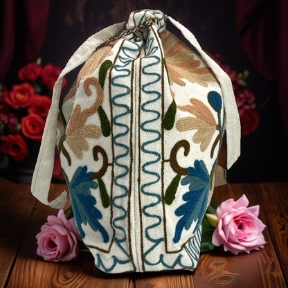 Embroidered Enchantment Tote Bag: Artisanal Stitched Charm