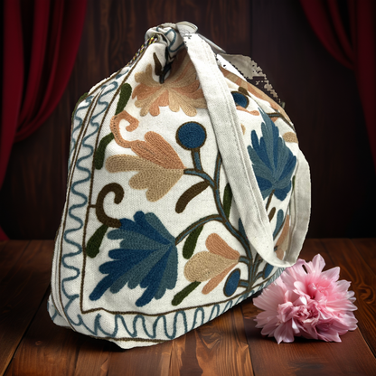 Embroidered Enchantment Tote Bag: Artisanal Stitched Charm