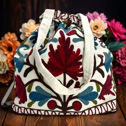 Handcrafted Tapestry Tote: Artisan Embroidery Mastery