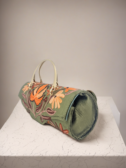 Handmade Embroidered Carry-On Duffle Minibag with Custom Monogram