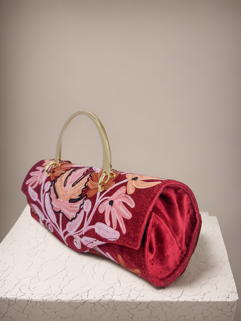 Handmade Embroidered Carry-On Duffle Minibag with Custom Design