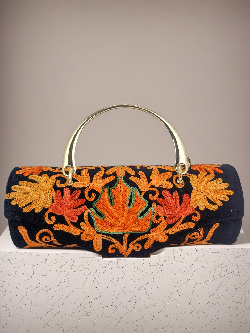 Handmade Embroidered Minibag with Handle