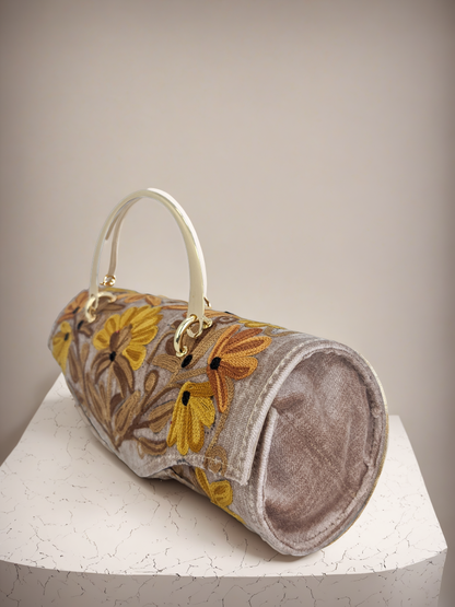 Handmade Embroidered Carry-On Duffle Minibag with Custom Monogram