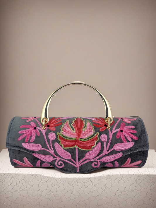 Beautiful Handmade Embroidered Carry-On Duffle Minibag for Evening Events