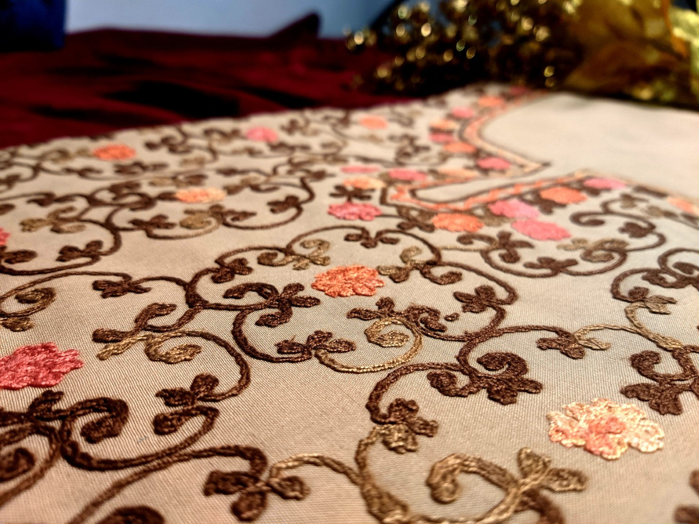 Artisanal Elegance Custom Embroidered Cambric Cotton Unstitched Suites