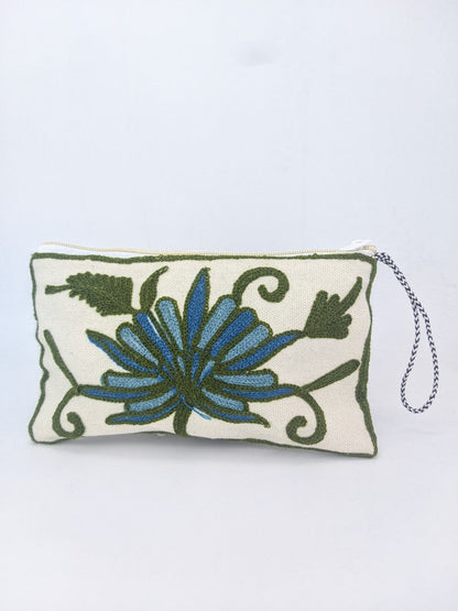 Floral Finesse: Handmade Embroidery Pouch Series