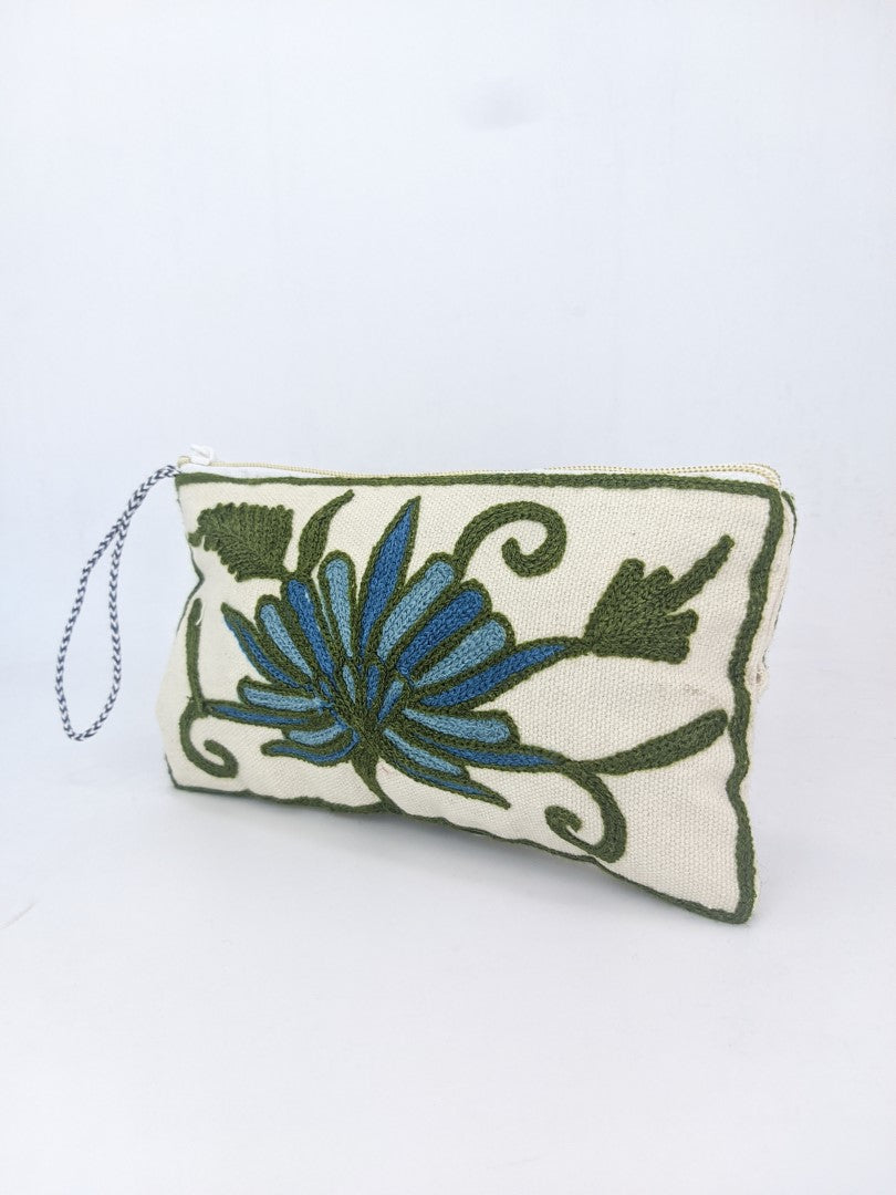 Floral Finesse: Handmade Embroidery Pouch Series