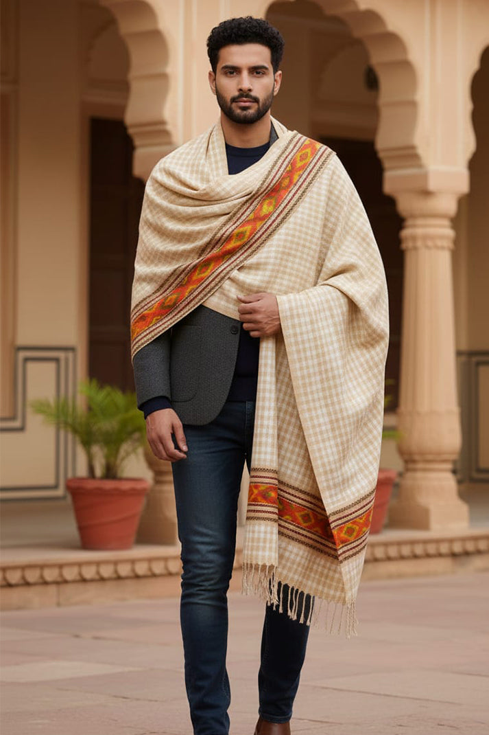 Men's Loyi Shawl(2.5mtrs) – Classic Wool with Reviewal Touch