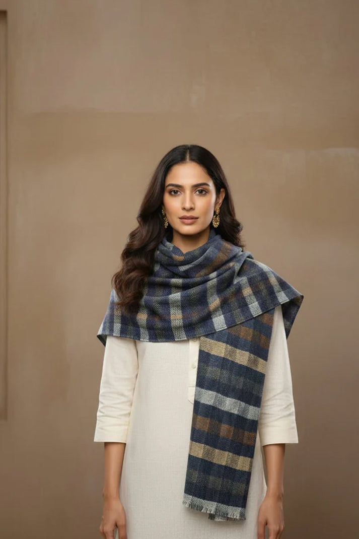 Multicolor Check Stole – Classic Pattern with Elegant Finish