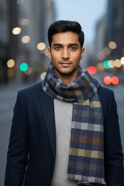 Multicolor Check Stole – Classic Pattern with Elegant Finish
