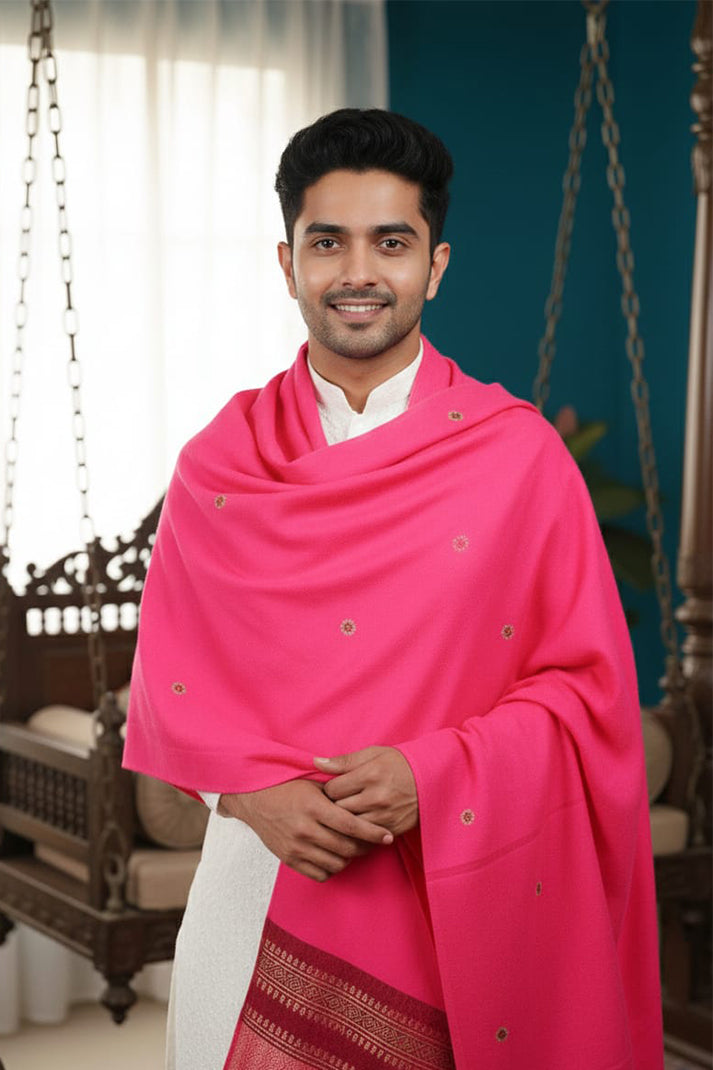 Lagdi Patta Shawl – Luxurious Kashmiri Wool Wrap with Traditional Hand Embroidery