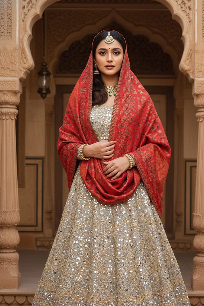 Red Kani Zari Shawl – Luxurious Handwoven Kashmiri Heritage