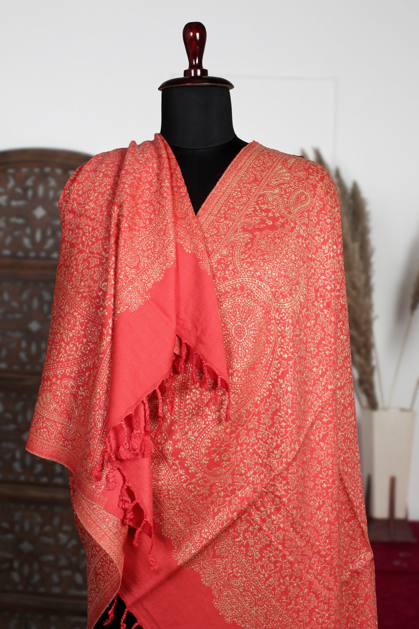 Kashmiri Zari Woolen Shawl Embroidered Pashmina