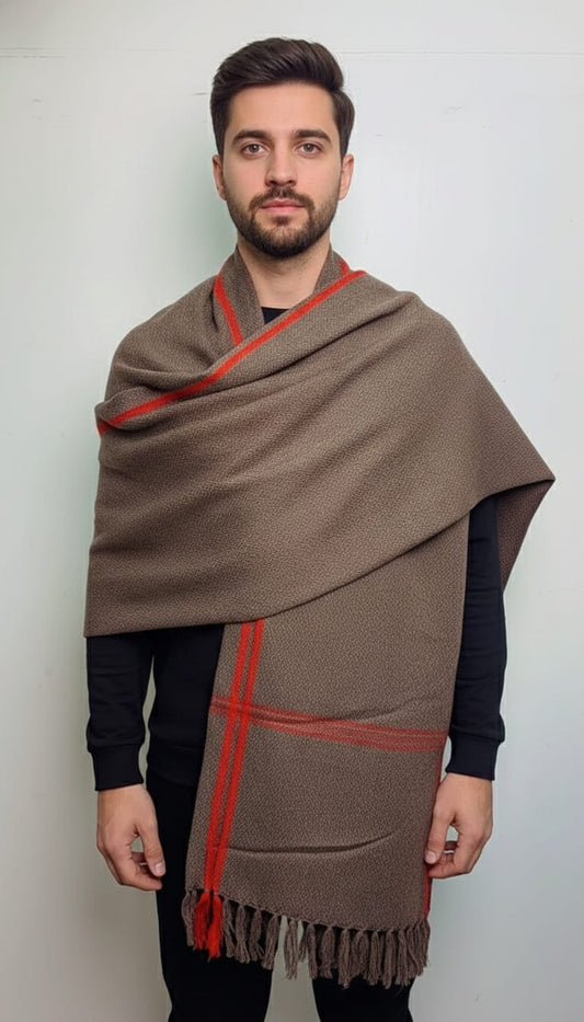 Classic Men’s Lohi Shawl (2.5mtrs) – Warm, soft and perfect for winter elegance.