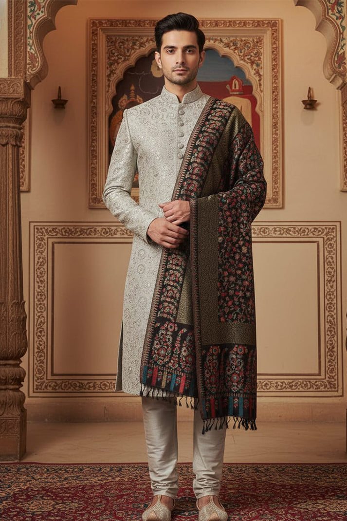 Black Kani Shawl – Luxurious Handwoven Kashmiri Masterpiece