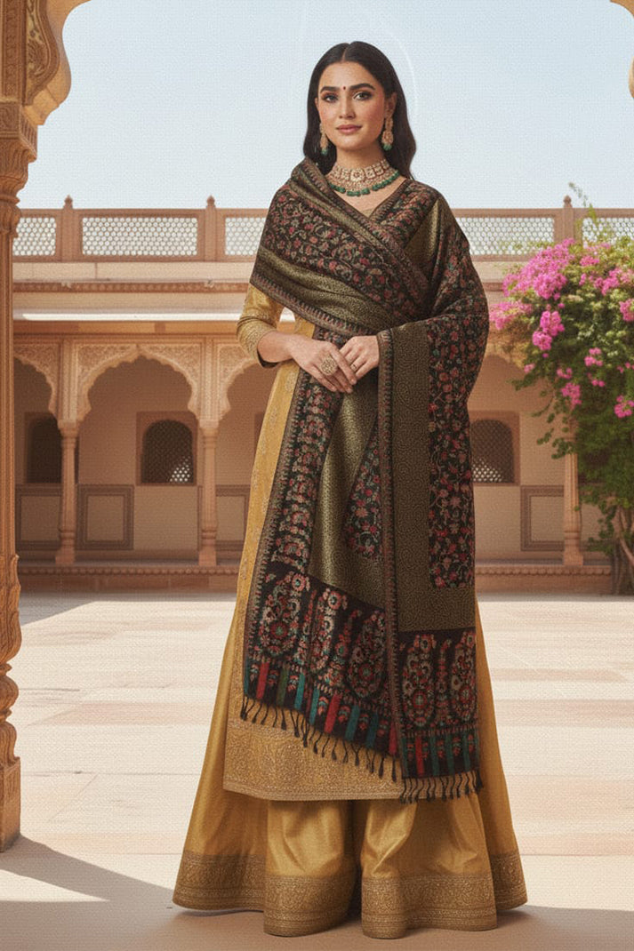 Black Kani Shawl – Luxurious Handwoven Kashmiri Masterpiece