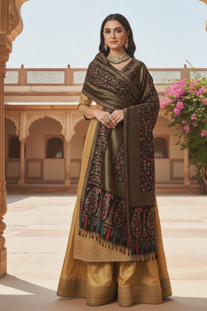 Black Kani Shawl – Luxurious Handwoven Kashmiri Masterpiece