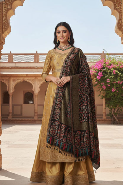 Black Kani Shawl – Luxurious Handwoven Kashmiri Masterpiece