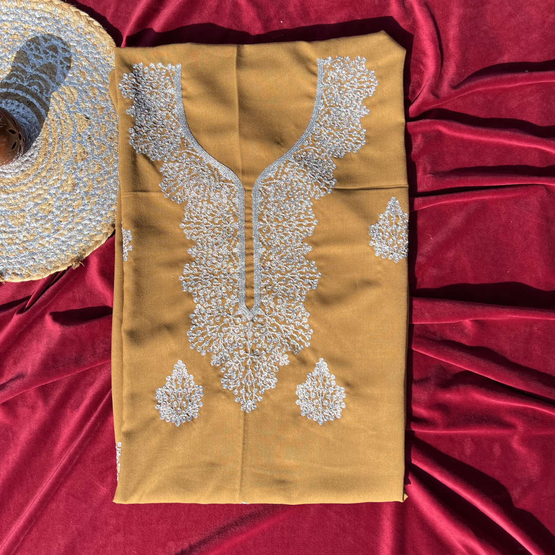Royal Kashmiri Touch: Unstitched Suit Tilla Work