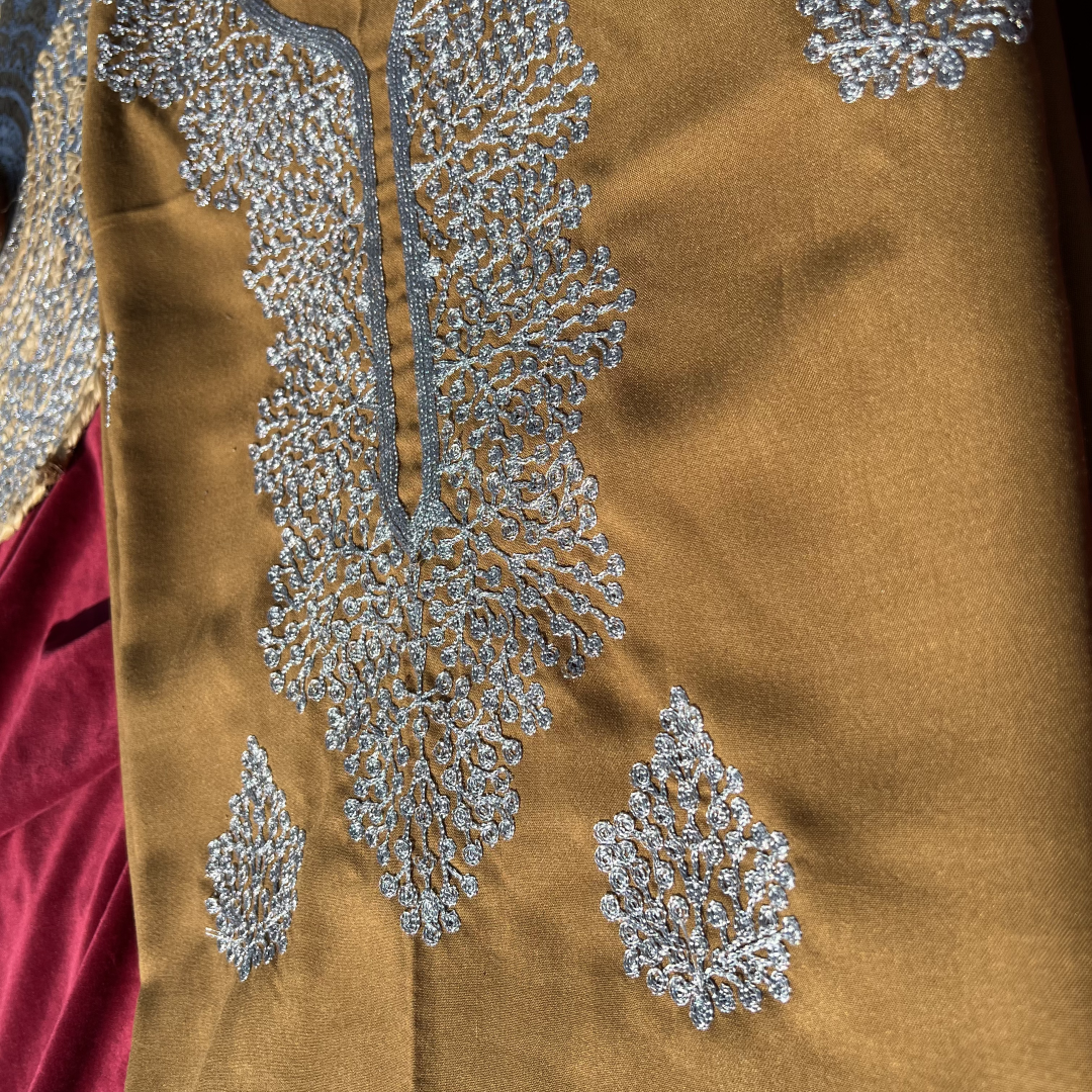 Royal Kashmiri Touch: Unstitched Suit Tilla Work