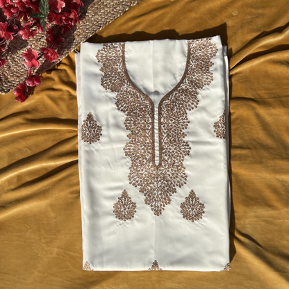 Classic Kashmiri Neck Embroidered Tilla Suit