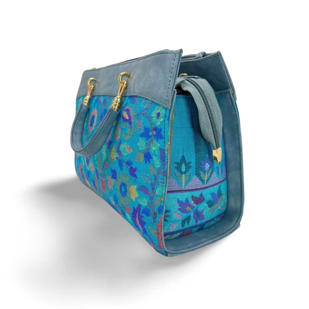 Elegant Kashmiri Kanni Blue Hand Bag