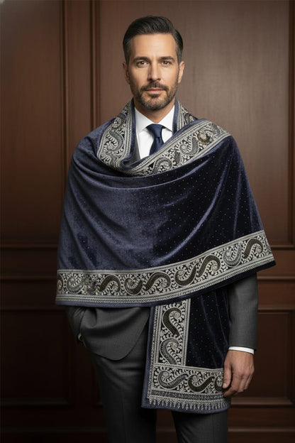 Greyish Wedding Stole – Elegant Swarovski-Embellished Bridal Wrap