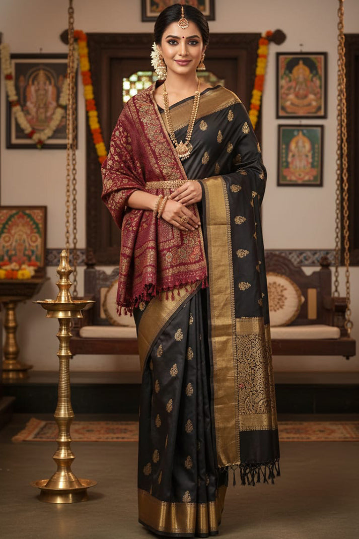 Maroon Kani Zari Shawl – Luxurious Handwoven Kashmiri Masterpiece