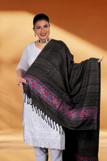 Tibetan Shawl – Authentic Kashmiri Wool with Intricate Handwork