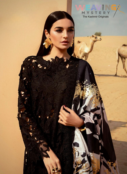 Pakistani Suite the Black Princess With Fancy Dupatta